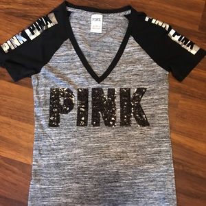 PINK V Neck Tee